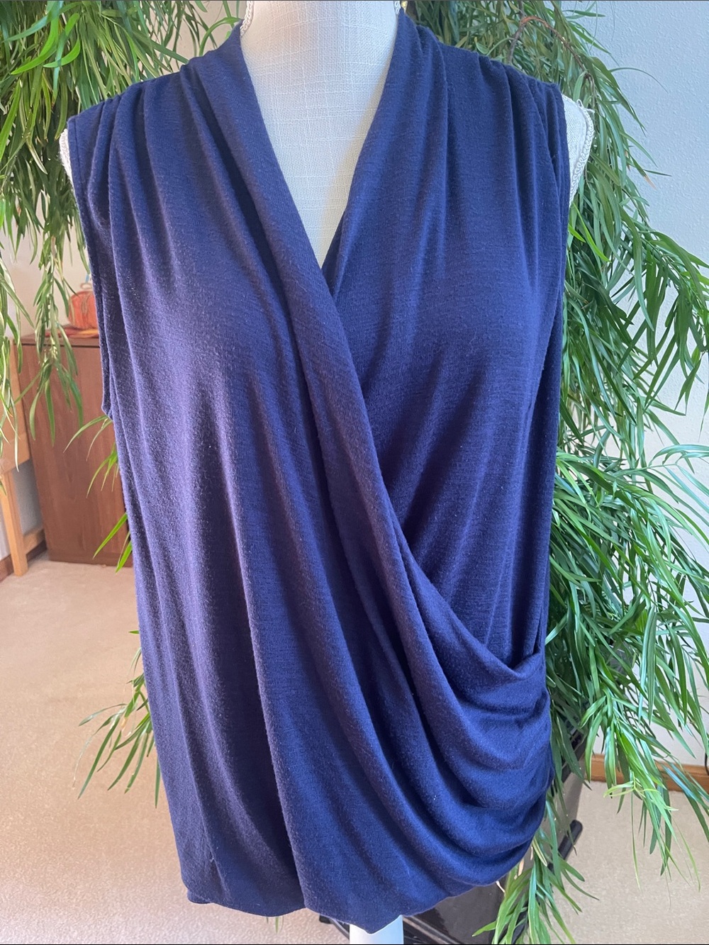 41 Hawthorn Navy Draped Sleeveless Crossover Camisole